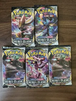 Pokemon TCG Sword and Shield Rebel Clash - 5 Booster Packs 820650806810 - Image 1