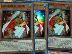 Yugioh Chronicler of Nephthys X3 Super HISU-EN003 1st Lightly Played Playset - Image 1