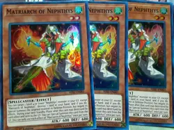 Yugioh Matriarch of Nephthys X3 Super HISU-EN001 1st Lightly Played Playset - Image 1