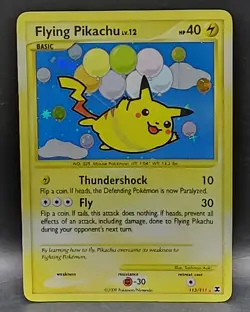 Pokemon Rising Rivals Flying Pikachu Holo Rare Card 113/111 TCG - Image 1