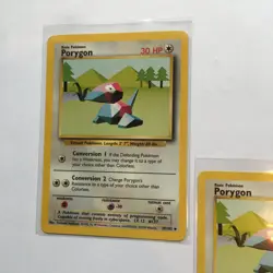 Vintage Pokemon Card Lot of 2 Porygon Uncommon Base Set 039/102 1999 Wizards - Image 3