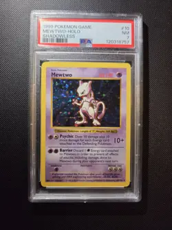PSA 7 Mewtwo 10/102 Shadowless Base Set Holo Rare Pokemon Card - Image 1