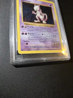 PSA 7 Mewtwo 10/102 Shadowless Base Set Holo Rare Pokemon Card - Image 3