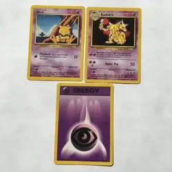 Vintage Pokemon Card Base Set 1999 Abra Kadabra Evolution Lot - Image 1