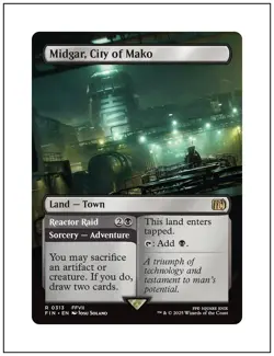 1x Midgar, City of Mako, Borderless Art, Final Fantasy, MTG NM - Image 1