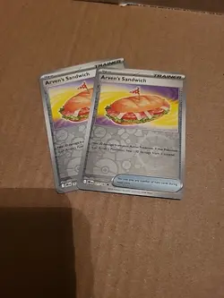 X2 Pokemon TCG Arven’s Sandwich NM Reverse Holo 161/182 Destined Rivals Card SV - Image 1