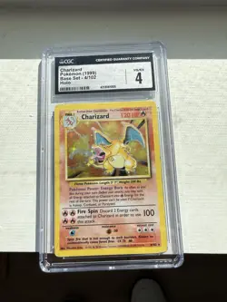 1999 Pokemon Base Set Charizard 4/102 Unlimited Holo CGC 4 Nice Card! 🔥 - Image 1