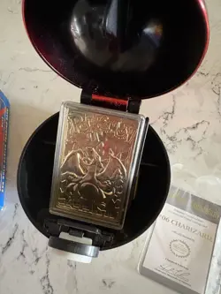 1999 Burger King Pokemon Charizard 23k Gold Plated Card And Pokeball - Image 2