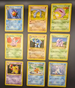 Pokemon Cards Base Set Shadowless Lot 9 Total Cards - WoTC 1999 - Image 1