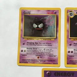 Vintage Pokemon Card Base Set Lot of 3 1999 Gastly Haunter 90s Uncommon - Image 2