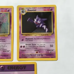 Vintage Pokemon Card Base Set Lot of 3 1999 Gastly Haunter 90s Uncommon - Image 3