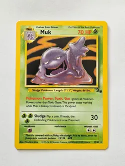 Muk 13/62 Fossil Set Rare Holo Pokemon Card WOTC 1999 - Near Mint - Image 1