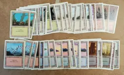 Vintage Basic Land MTG Magic Lot 50 cards White Border no set symbols - Image 1