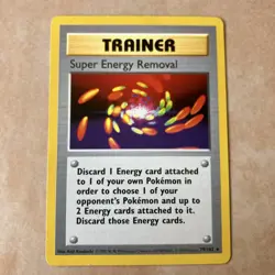 1999 Pokemon TCG Super Energy Removal Trainer Rare Card Shadowless 79/102 - Image 1