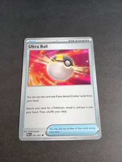 Pokemon Paldean Fates Ultra Ball Uncommon Trainer Card 091/091 NM - Image 1