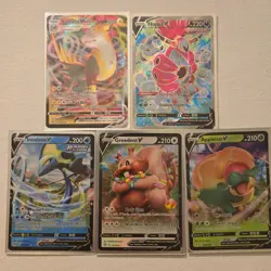 Pokemon TCG Fusion Strike Card Lot (5) VMax, V Ultra Rare Holo MINT 031 - Image 1