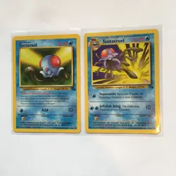 Tentacruel 44/62 & Tentacool 56/62 Vintage Pokemon Card Kagemaru Himeno Lot - Image 1