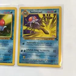 Tentacruel 44/62 & Tentacool 56/62 Vintage Pokemon Card Kagemaru Himeno Lot - Image 2