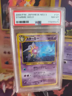 Pokemon Card Starmie Neo Revelation Rare Holo Awakening Legends Japanese PSA 8 - Image 1