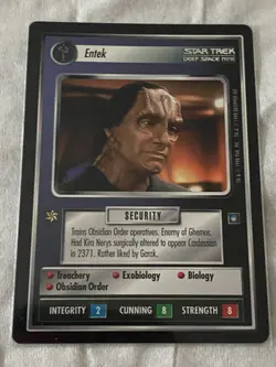 Star Trek CCG 1E DS9 ENTEK Rare Card NEVER PLAYED - Image 1