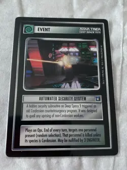 Star Trek CCG 1E DS9 AUTOMATED SECURITY SYSTEM Rare Card NEVER PLAYED - Image 1
