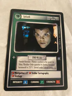 Star Trek CCG 1E DS9 SELVETH Rare Card NEVER PLAYED - Image 1