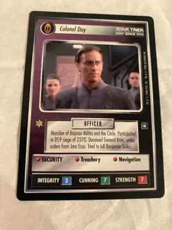 Star Trek CCG 1E DS9 COLONEL DAY Rare Card NEVER PLAYED - Image 1