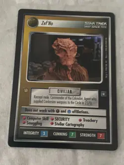 Star Trek CCG 1E DS9 ZEF'NO RARE Card NEVER PLAYED - Image 1