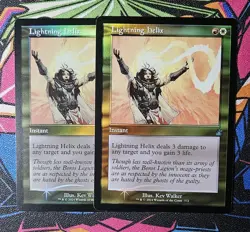 2x Lightning Helix x2 NM Foil Retro-Frame MTG Ravnica Remastered Unplayed Magic - Image 1
