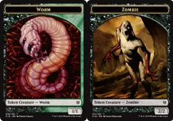4 x Worm Token // Zombie Token - Commander 2016 - Moderate Play - MTG - Image 1