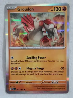 Groudon #93/182 Paradox Rift 2023 Rare Holo Pokemon TCG - Image 1