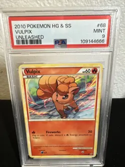 Pokemon Vulpix Unleashed Cert “666” PSA 9 Mint Heart Gold Soul Silver #68 Pop 6 - Image 1