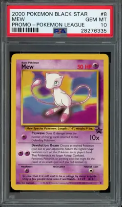 Pokemon Mew 2000 Pokemon League Black Star Promo #8 PSA 10 Gem Mint - Image 1