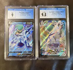 2021 Pokemon Ice Rider Calyrex VMAX 046/198 AND V 045/198 Lot CGC Graded 9/9.5 - Image 3