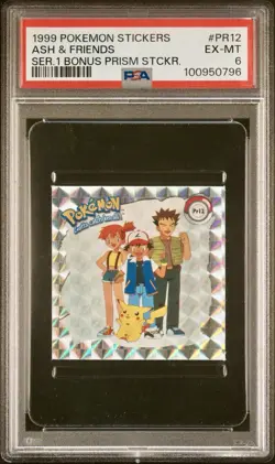 Pikachu & Friends 1999 Artbox Prism Pokemon Stickers Series 1 PSA 6 #PR12 - Image 1