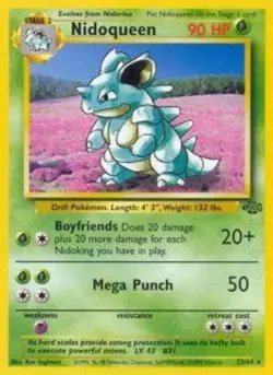 Moderately Played Nidoqueen - 23/64 - Rare - Unlimited Edition Pokemon Jungle - Image 1