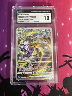Pokemon Mewtwo VSTAR Japanese Gem Mint CGC 10 SAR 221/172 VSTAR Universe - Image 1