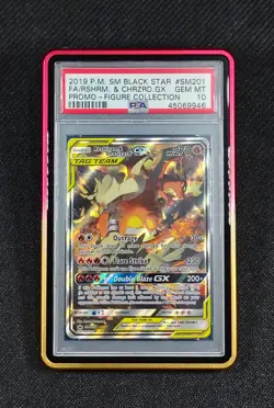 ✨ PSA 10 Pokemon SM201 Reshiram & Charizard GX (LOW PSA POP) and NEW Hard Case - Image 1