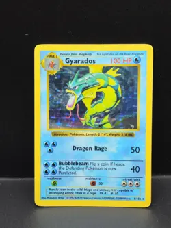 Pokemon Gyarados Holo Shadowless Rare TCG Base Set Card 6/102 - Image 1