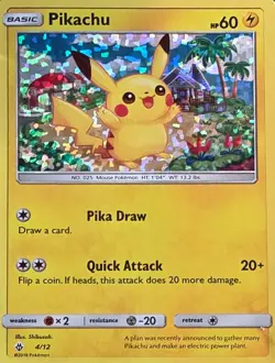 Pokemon Pikachu 4/12 2018 Holo Card Rare - Image 2