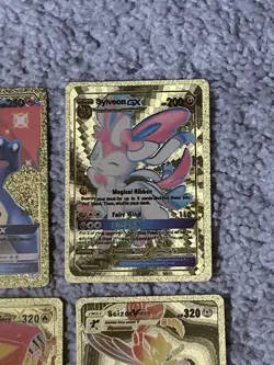 Set of 15 Pokemon Charizard,Mewtwo,Dragonite&More Gold Foil Fan Art Cards NM! - Image 5