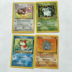 Vintage Pokemon Cards Lot Jungle Base Set Eevee Nidoran Rhyhorn Goldeen - Image 1
