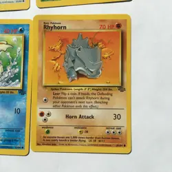 Vintage Pokemon Cards Lot Jungle Base Set Eevee Nidoran Rhyhorn Goldeen - Image 4