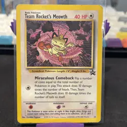 [MP] Team Rocket’s Meowth English Black Star Promo No 18 Pokemon Card - Image 1