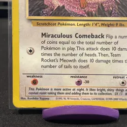 [MP] Team Rocket’s Meowth English Black Star Promo No 18 Pokemon Card - Image 5