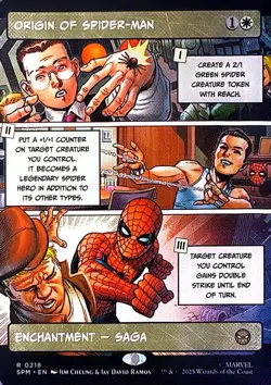 Origin of Spider-Man (Borderless) Non- Foil R Marvel's Spider-Man 218 NM - Image 1