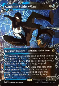 Symbiote Spider-Man (Borderless) Non- Foil R Marvel's Spider-Man 217 NM - Image 1