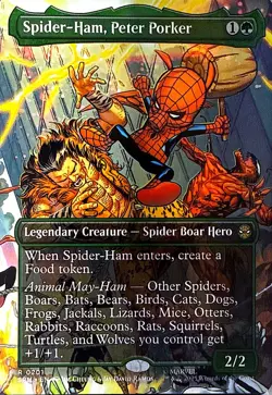 Spider-Ham, Peter Porker (Borderless) Non- Foil R Marvel's Spider-Man 201 NM - Image 1
