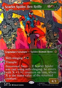 Scarlet Spider, Ben Reilly (Borderless) Non- Foil R Marvel's Spider-Man 214 NM - Image 1