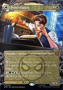Peter Parker (0208) (Borderless) Non- Foil M Marvel's Spider-Man 208 NM - Image 1
